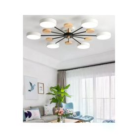 Simaavize Modern Ahşap Detaylı 6'lı LED Beyaz Avize