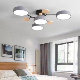 Simaavize Modern Ahşap LED Gri 4'lü Avize