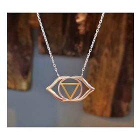 Şimal Silver 925 Ayar Gümüş Alın Çakra Unisex Tasarım Kolye