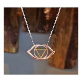 Şimal Silver 925 Ayar Gümüş Alın Çakra Unisex Tasarım Kolye