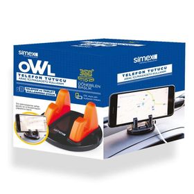 Simex 360 Dönebilen JO-AT210 Owl Siyah Telefon Tutucu
