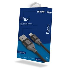Simex İphone Lightning Spk-09 Flexi 1 mt Siyah Data Kablosu