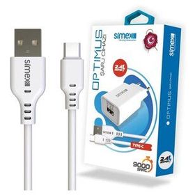 Simex Universal Type-c Sps-03 Optimus 2in1 2400 Mah Beyaz Sarj Seti