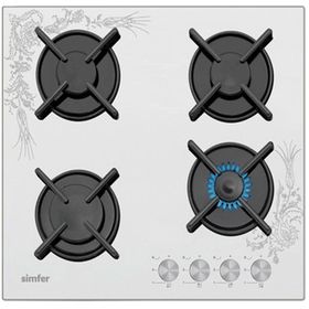 Simfer 3038 N Doğalgazlı Desenli Set Üstü Beyaz Cam Ocak