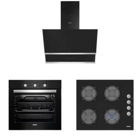 Simfer 7326 Fırın 3500 Ocak 8658 Davlumbaz Siyah Cam Ankastre Set