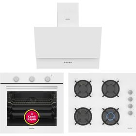 Simfer 76 lt Beyaz Statik 8206 - 3507 - 8709 3'lü Ankastre Set