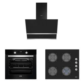 Simfer Siyah Cam Ankastre Set (7337 Fırın + 3500 Ocak + 9613 Davlumbaz)