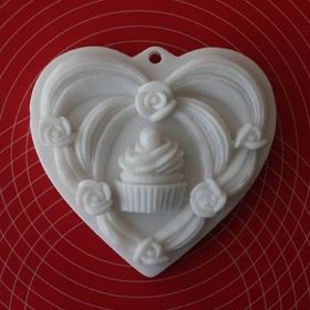 Simo Silikon Muffin Gül Kalp Sabun ve Kokulu Taş Kalıbı