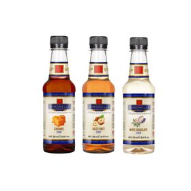 Simonelli 3x250 ml Karamel + Beyaz Çikolata + Fındık Kahve ve Kokteyl Şurubu