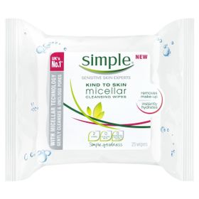 Simple 25 Adet Micellar Yüz Temizleme Mendili