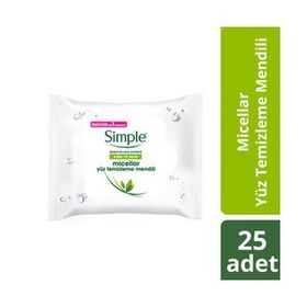 Simple 25 Adet Micellar Yüz Temizleme Mendili