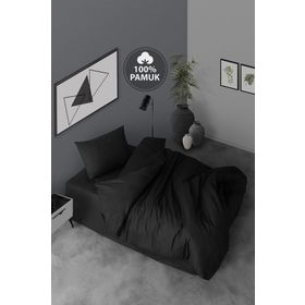 Simple Casa Carina Ranforce Siyah Tek Kişilik Nevresim Takımı