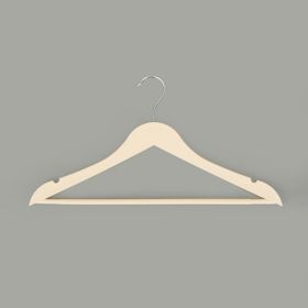 Simple Living 43x23 cm Krem Ahşap Görünümlü 3'lü Plastik Askı