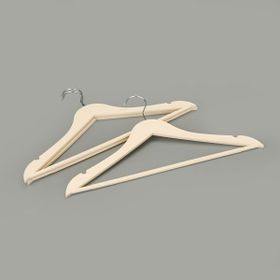 Simple Living 43x23 cm Krem Ahşap Görünümlü 3'lü Plastik Askı