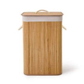 Simple Living 60 lt Bej Bambu Örme Çamaşır Sepeti