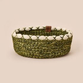 Simple Living Green Culture 21x8 cm Krem Yeşil Dekoratif Sepet