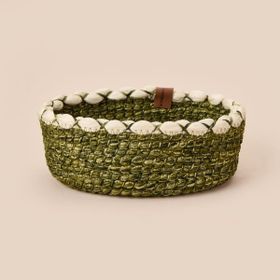 Simple Living Green Culture 21x8 cm Krem Yeşil Dekoratif Sepet
