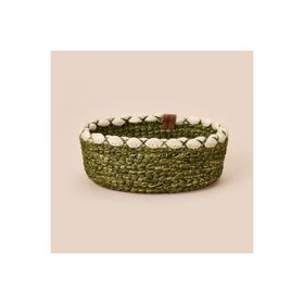 Simple Living Green Culture 21x8 cm Krem Yeşil Dekoratif Sepet