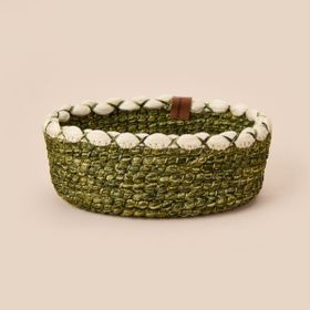 Simple Living Green Culture 21x8 cm Krem Yeşil Dekoratif Sepet
