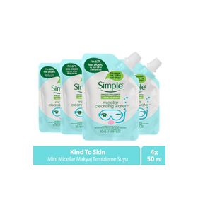 Simple Mini Micellar 4x50 ml Makyaj Temizleme Suyu