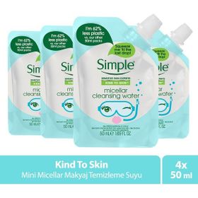 Simple Mini Micellar 4x50 ml Makyaj Temizleme Suyu