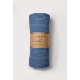 Simple Pure İyi Geceler İstanbul İndigo Çift Kişilik Pike Takımı