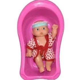 Şimşek Küvette Pembe Oyuncak Miniş Bebek