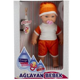 Şimşek Toys Turuncu Şimşek Emzikli Ağlayan Bebek
