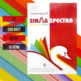 Sınar Spectra A3 10 Renk 250'li 80 gr Fotokopi Kağıdı