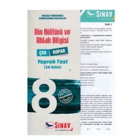 Sınav Dergisi Yayınları - 8. Sınıf Din Kültürü ve Ahlak Bilgisi Yaprak Test