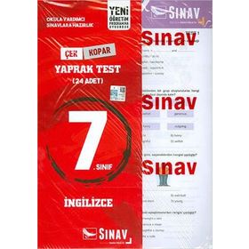 Sınav Yayınları 7. Sınıf İngilizce Yaprak Test