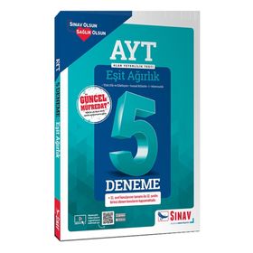 Sınav Yayınları AYT Eşit Ağırlık Çözümlü 5 Deneme