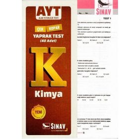 Sınav Yayınları AYT Kimya Yaprak Test
