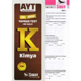 Sınav Yayınları AYT Kimya Yaprak Test