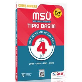 Sınav Yayınları MSÜ Tıpkı Basım Son 4 Yıl Çıkmış Çözümlü Sorular 2020-2023