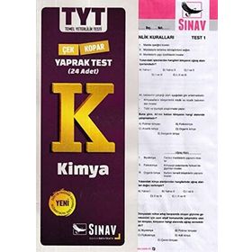 Sınav Yayınları TYT Kimya Çek Kopart Yaprak Test
