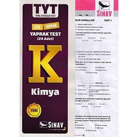 Sınav Yayınları TYT Kimya Çek Kopart Yaprak Test