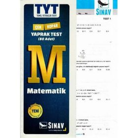 Sınav Yayınları TYT Matematik Çek Kopart Yaprak Test