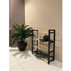 Sinbo 6720 Siyah Ahşap Çubuklu 4 Katlı Masif Ayakkabalık