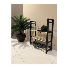 Sinbo 6720 Siyah Ahşap Çubuklu 4 Katlı Masif Ayakkabalık