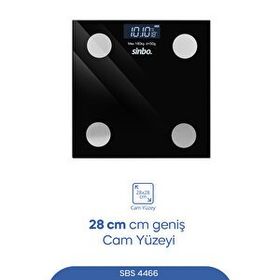 Sinbo SBS-4466 Siyah Yağ Ölçer Fonksiyonlu Akıllı Bluetooth Baskül
