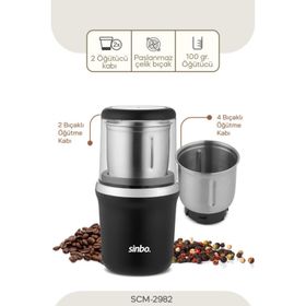 Sinbo SCM-2982 Krom Kahve ve Baharat Öğütücü