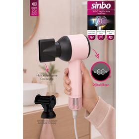 Sinbo SHD-1756 Bldc 800W Dijital Ekran Anti-Statik Başlıklı Pembe Saç Kurutma Makinesi