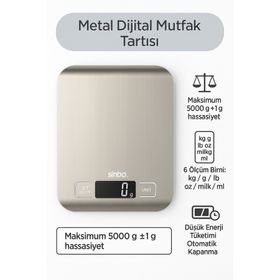 Sinbo SKS-4527 Metal Dijital Hassas Mutfak Tartısı