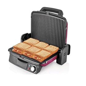 Sinbo SSM-2539 Mürdüm 2000 W 6 Adet Pişirme Kapasiteli Teflon Çıkarılabilir Plakalı Izgara ve Tost Makinesi
