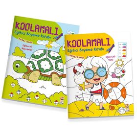 Sincap Kitap Kodlamalı Eğitici Boyama Seti 5-6 Yaş 2 Kitap