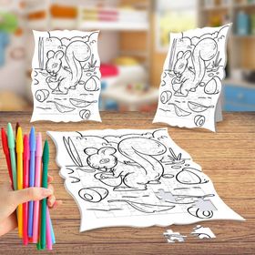 Sincap Ormanda Boyama Puzzle Tablo