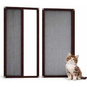 Sineklikstore 100x220 cm Koyu Kahve Akordiyon Kapı Kedi Sinekliği