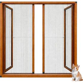 Sineklikstore 140x240 cm Çelik Açık Kahve Akordiyon Duble Kapı Kedi Sinekliği