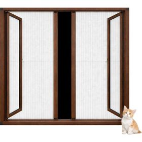 Sineklikstore 140x240 cm Koyu Kahve Akordiyon Duble Kapı Kedi Sinekliği